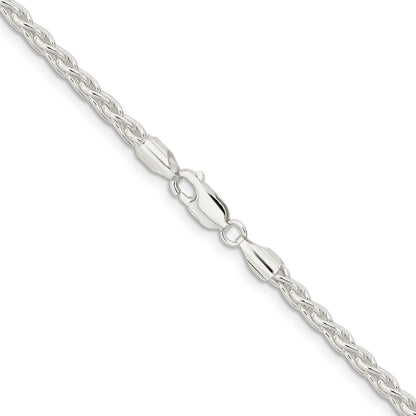 16 Inch Sterling Silver 3.7mm Round Spiga Chain Necklace