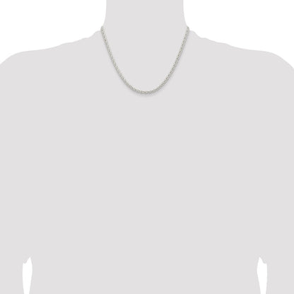 18 Inch Sterling Silver 3.7mm Round Spiga Chain Necklace