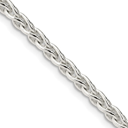 18 Inch Sterling Silver 3.7mm Round Spiga Chain Necklace