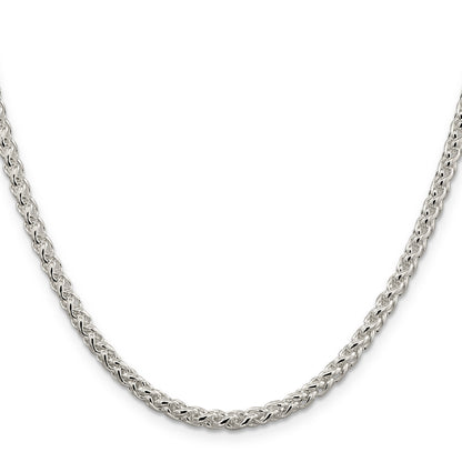 18 Inch Sterling Silver 4mm Round Spiga Chain Necklace