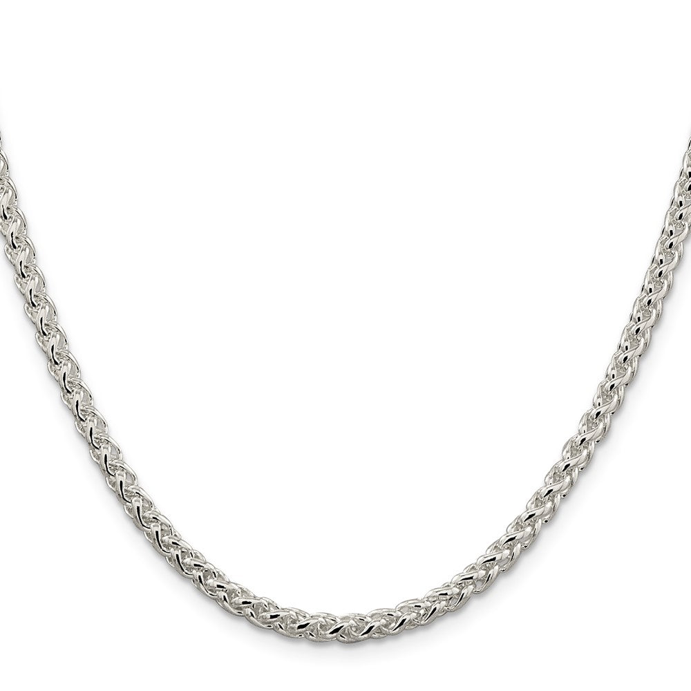 24 Inch Sterling Silver 4mm Round Spiga Chain Necklace