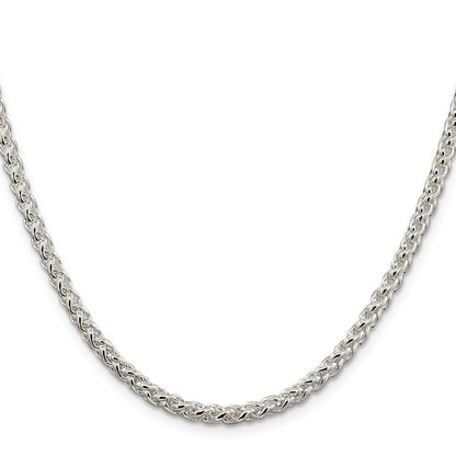 24 Inch Sterling Silver 4mm Round Spiga Chain Necklace