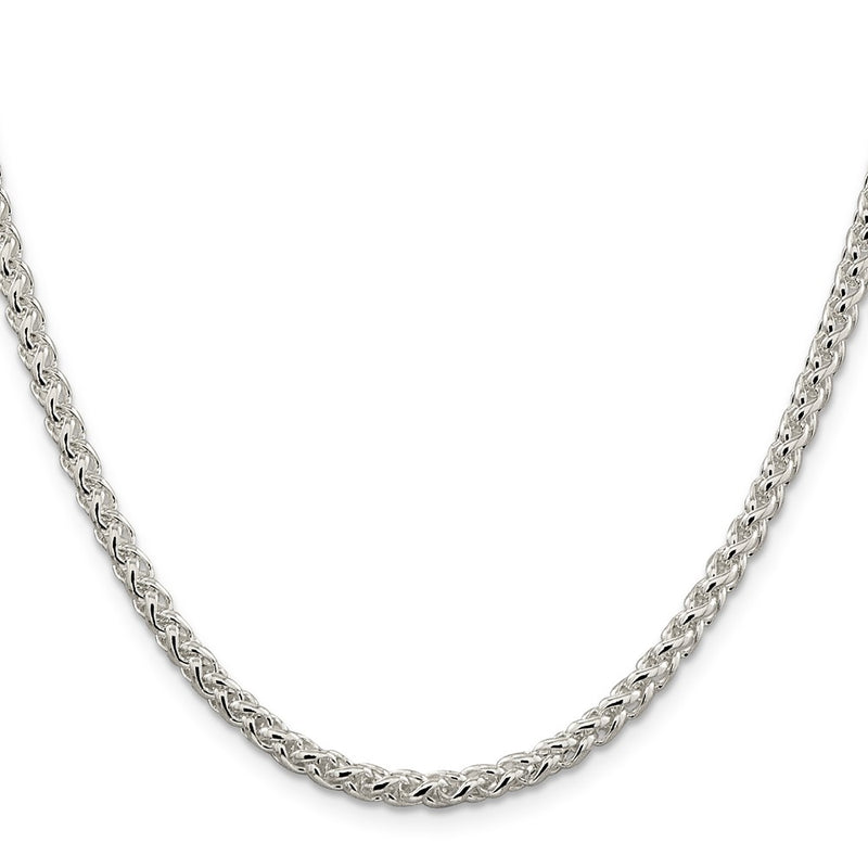 24 Inch Sterling Silver 4mm Round Spiga Chain Necklace