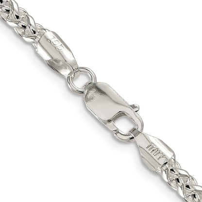 16 Inch Sterling Silver 4mm Round Spiga Chain Necklace