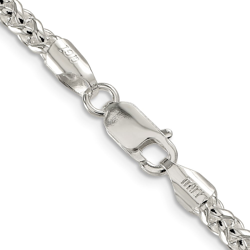 24 Inch Sterling Silver 4mm Round Spiga Chain Necklace