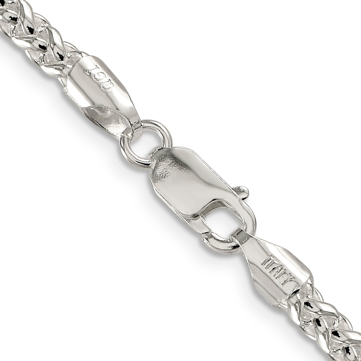 18 Inch Sterling Silver 4mm Round Spiga Chain Necklace