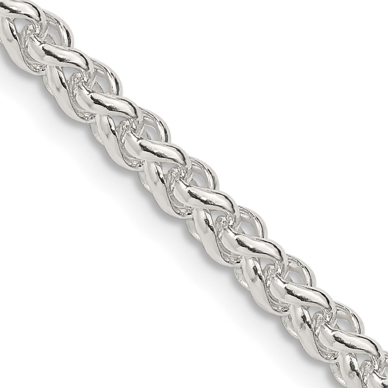 26 Inch Sterling Silver 4mm Round Spiga Chain Necklace