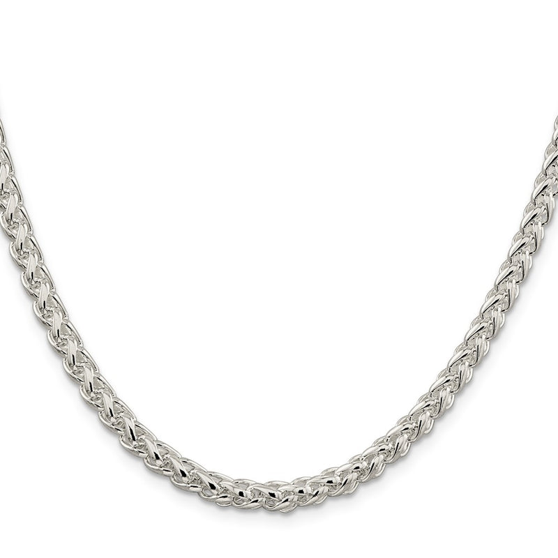 24 Inch Sterling Silver 5mm Round Spiga Chain Necklace