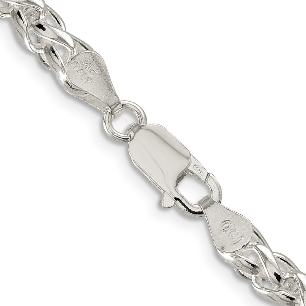 24 Inch Sterling Silver 5mm Round Spiga Chain Necklace