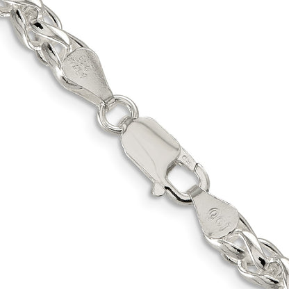 24 Inch Sterling Silver 5mm Round Spiga Chain Necklace