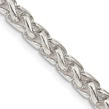 18 Inch Sterling Silver 5mm Round Spiga Chain Necklace