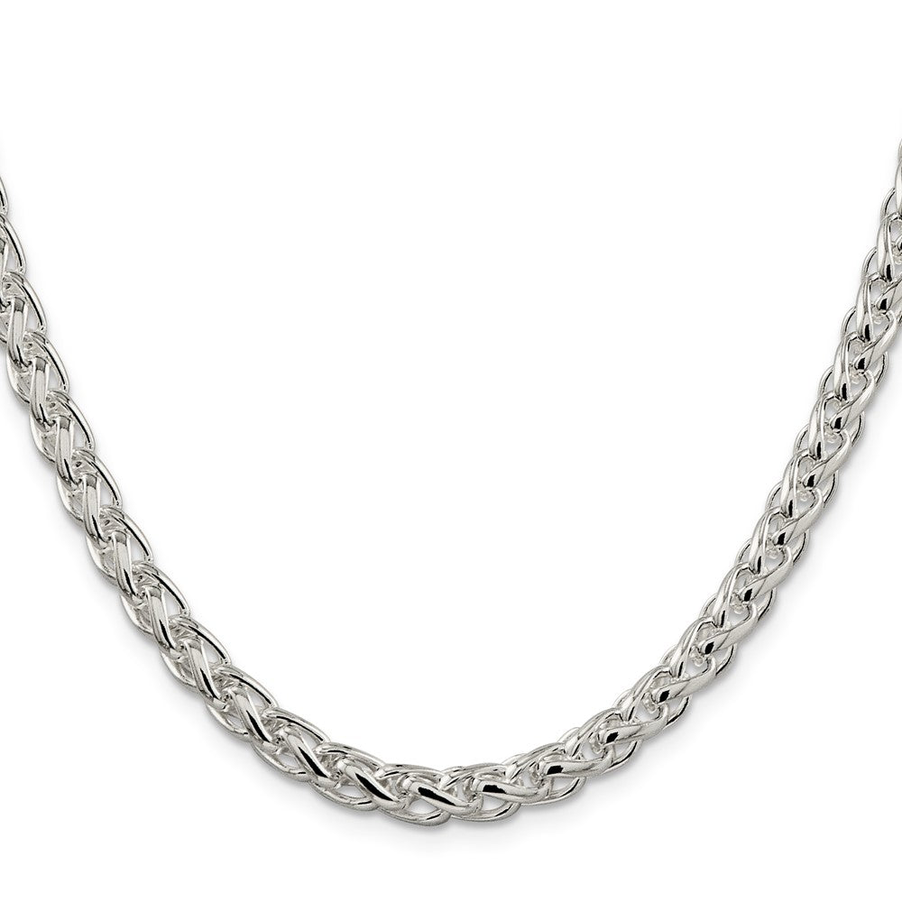 30 Inch Sterling Silver 6mm Round Spiga Chain Necklace