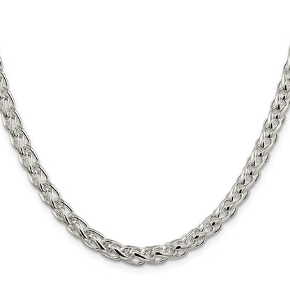 30 Inch Sterling Silver 6mm Round Spiga Chain Necklace