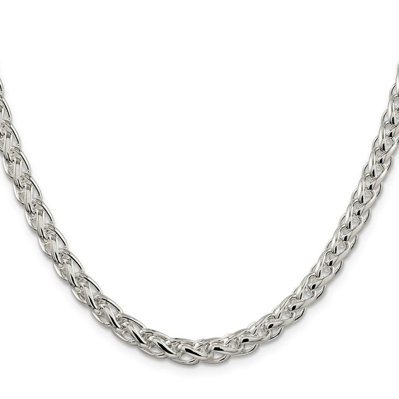 24 Inch Sterling Silver 6mm Round Spiga Chain Necklace