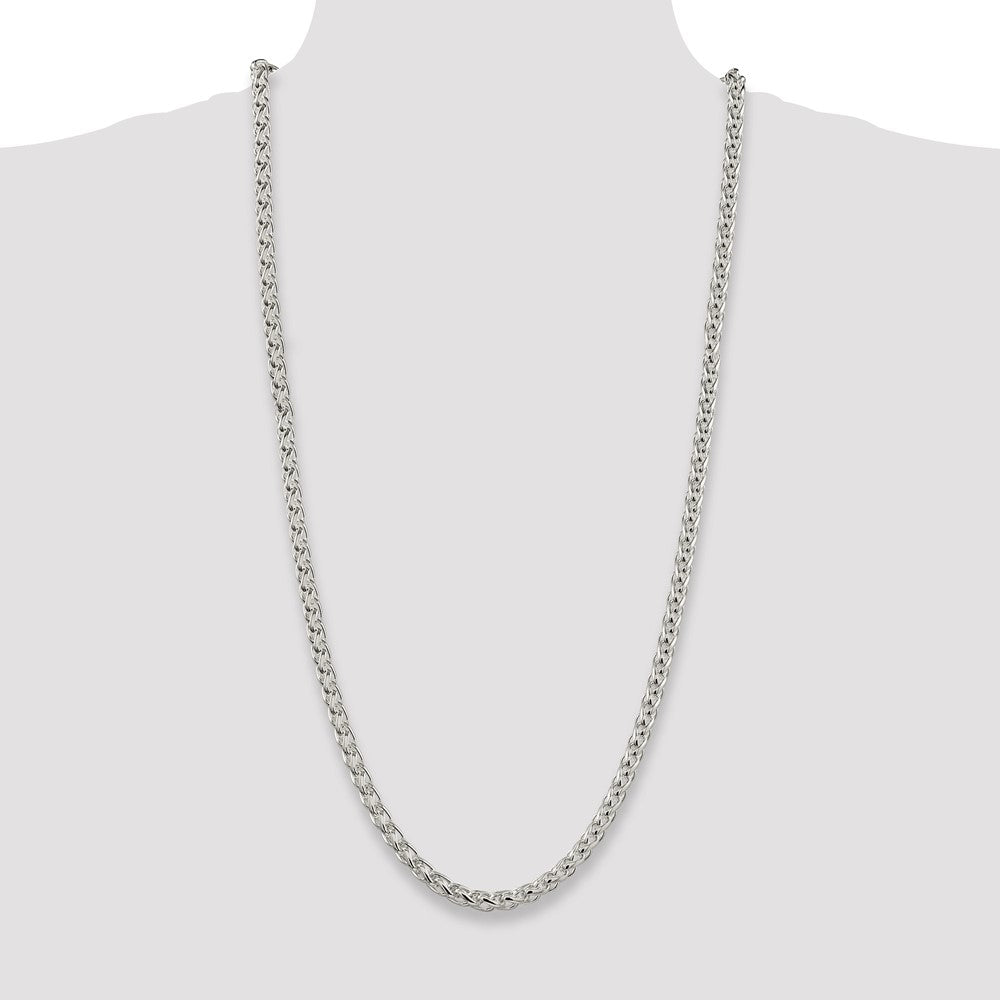 30 Inch Sterling Silver 6mm Round Spiga Chain Necklace
