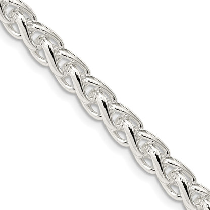 30 Inch Sterling Silver 6mm Round Spiga Chain Necklace