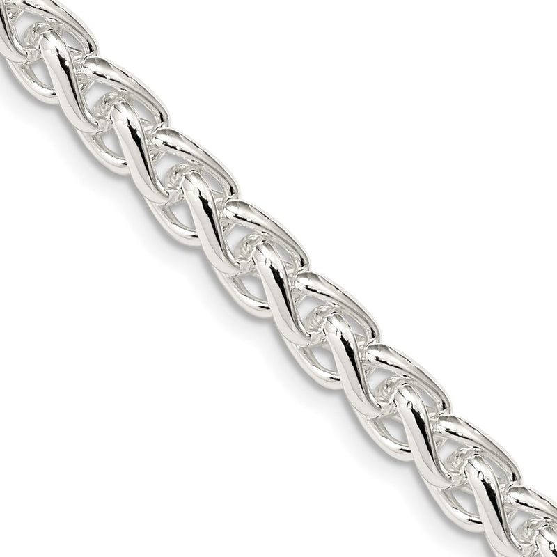 30 Inch Sterling Silver 6mm Round Spiga Chain Necklace