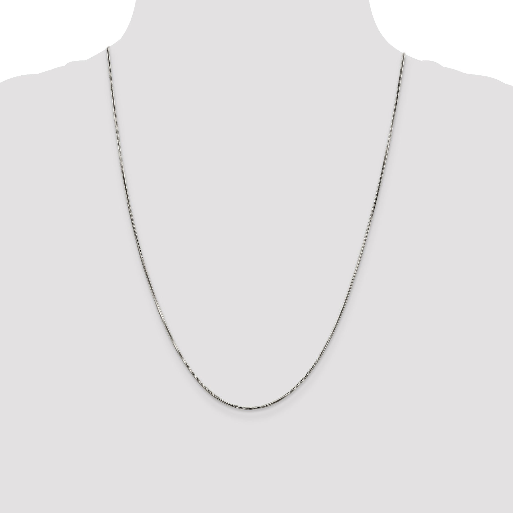 24 Inch Sterling Silver .8mm Square Snake Chain