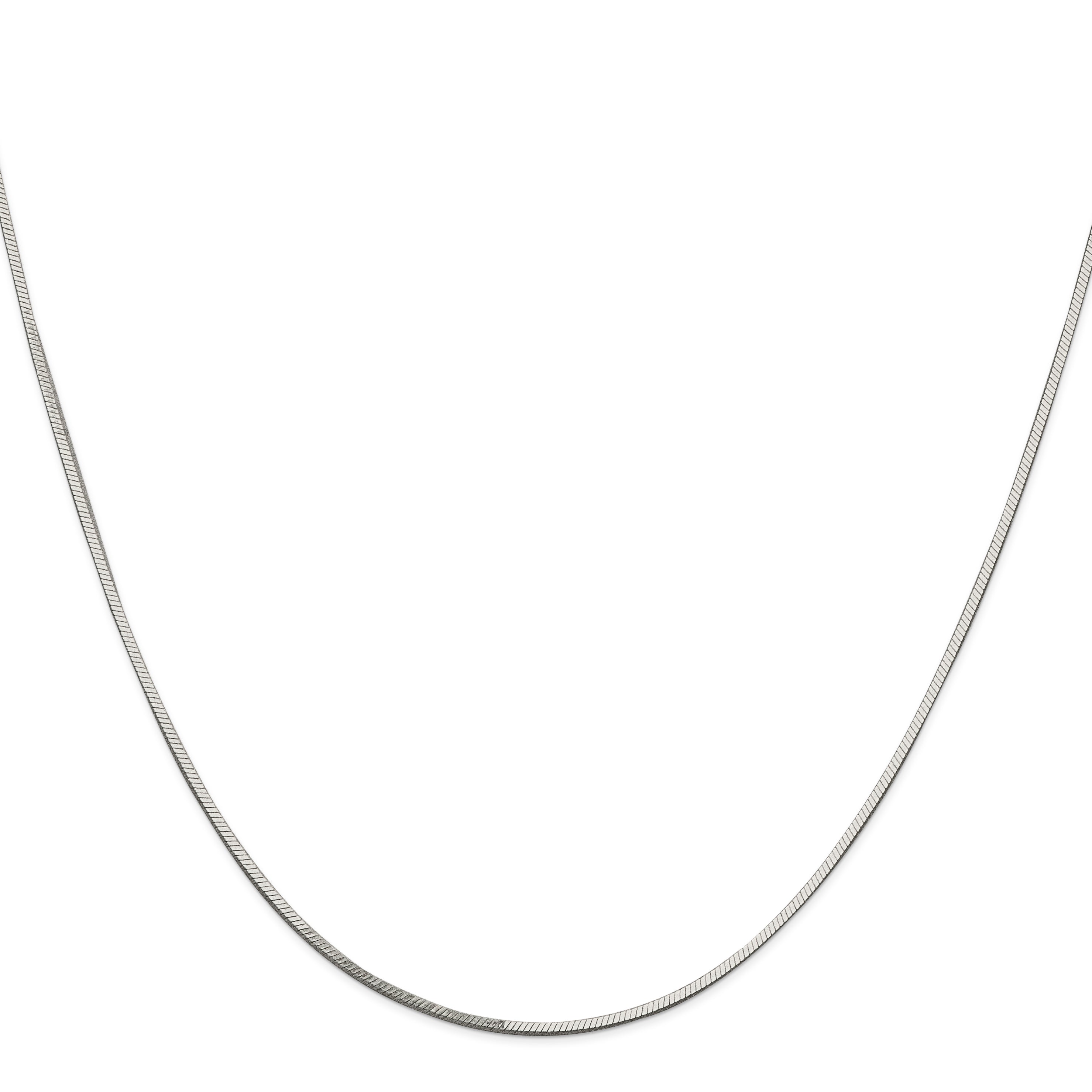 24 Inch Sterling Silver 1mm Square Snake Chain