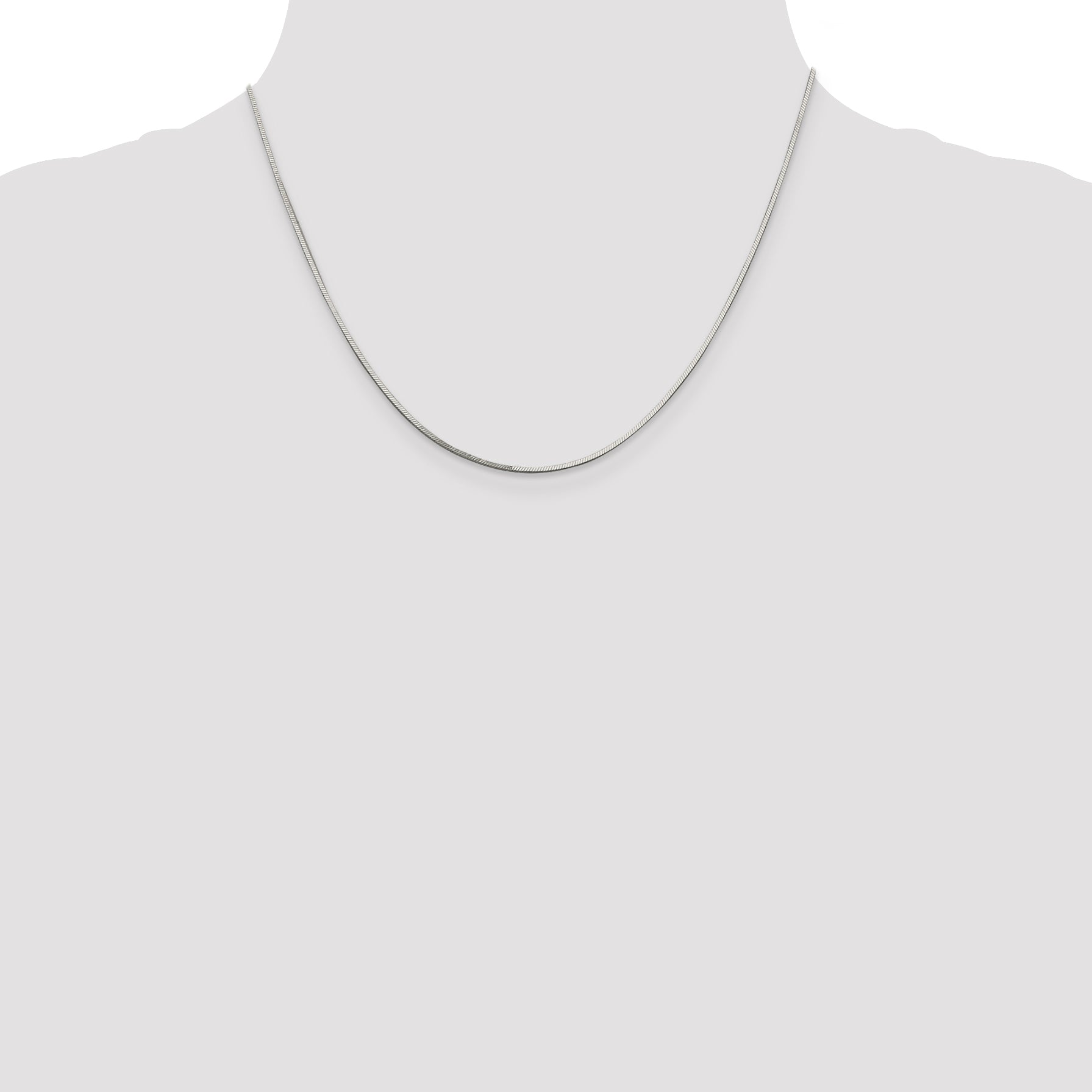 18 Inch Sterling Silver 1mm Square Snake Chain