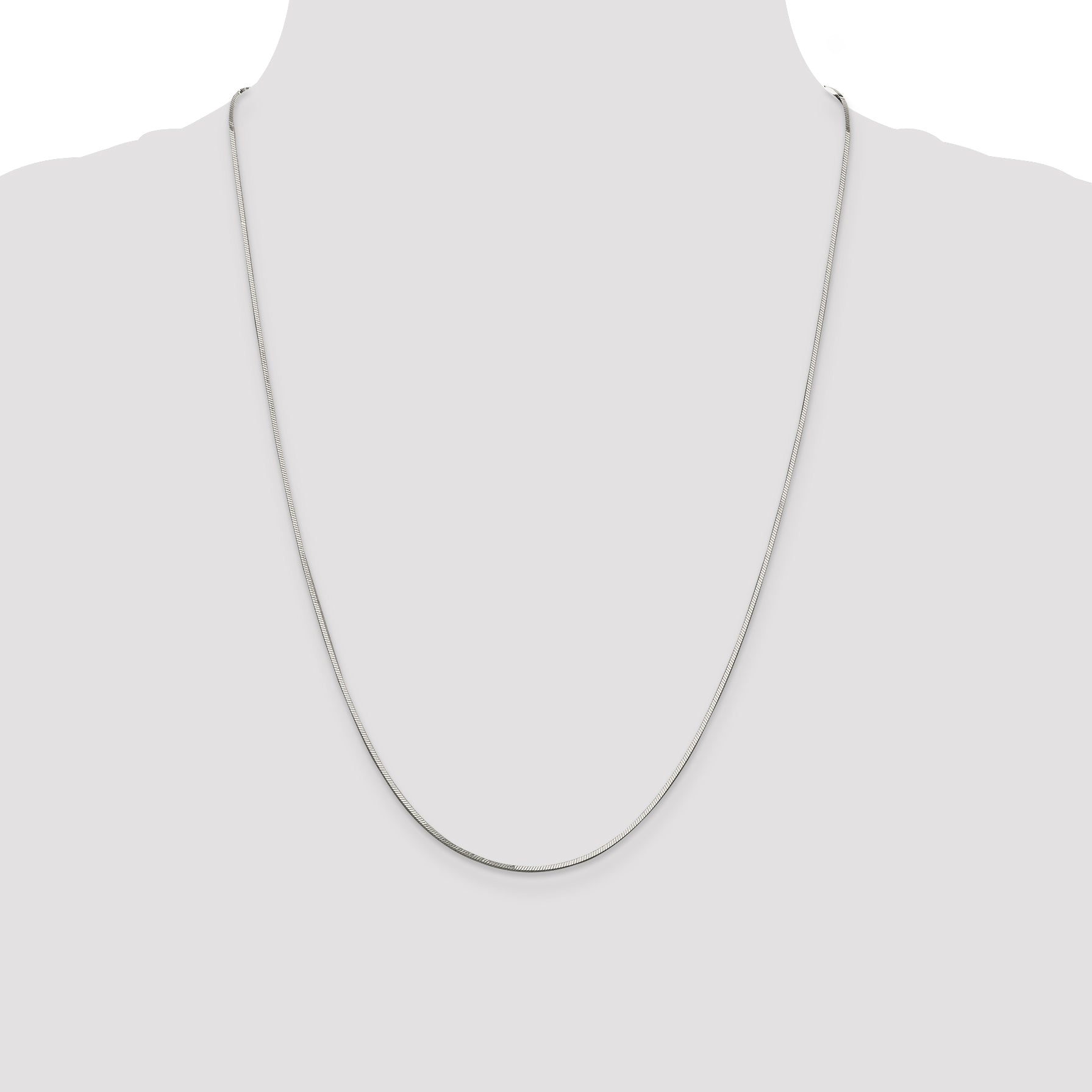 24 Inch Sterling Silver 1mm Square Snake Chain
