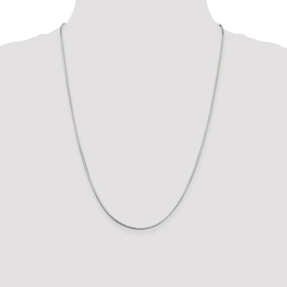 24 Inch Sterling Silver 1mm Square Snake Chain