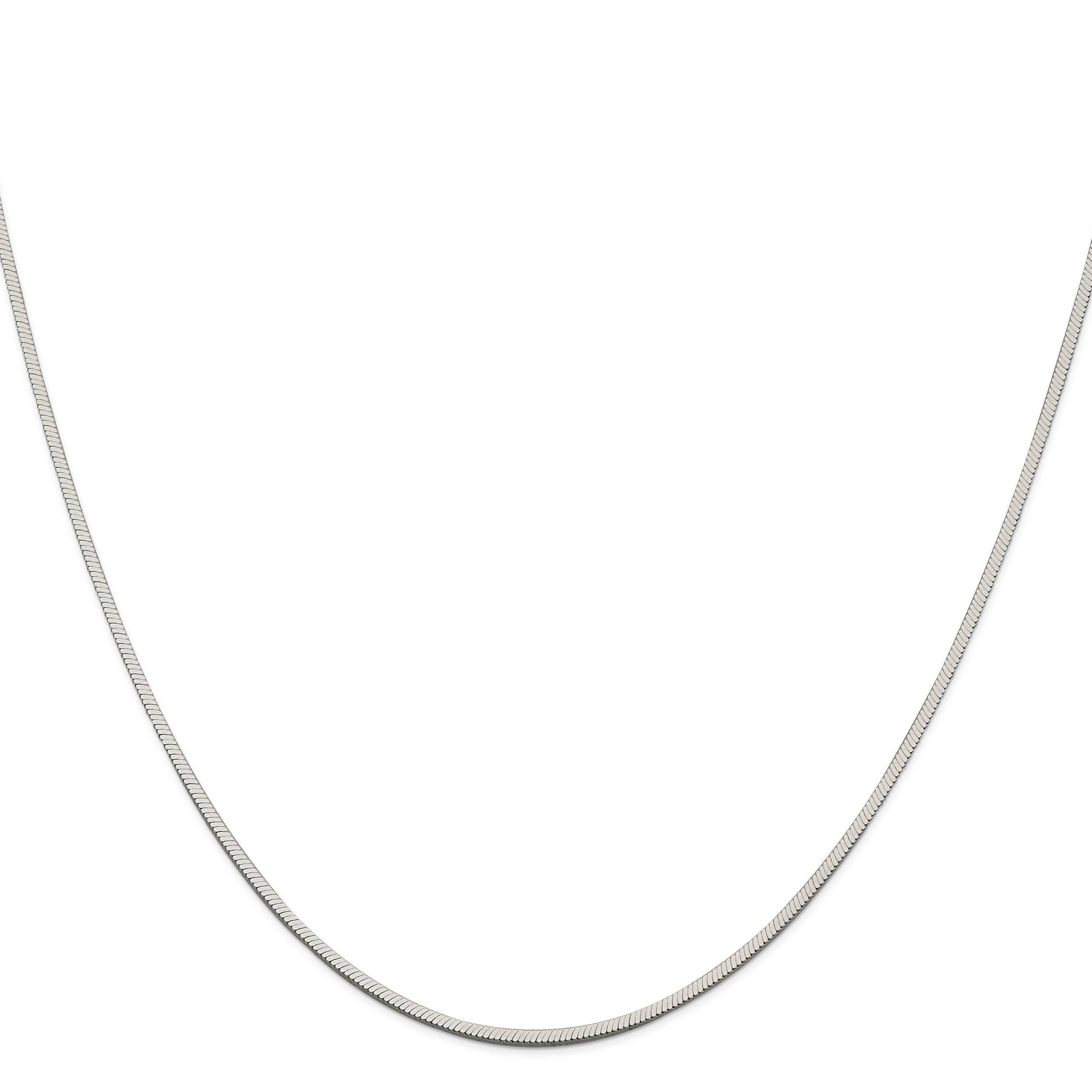 18 Inch Sterling Silver 1.25mm Square Snake Chain