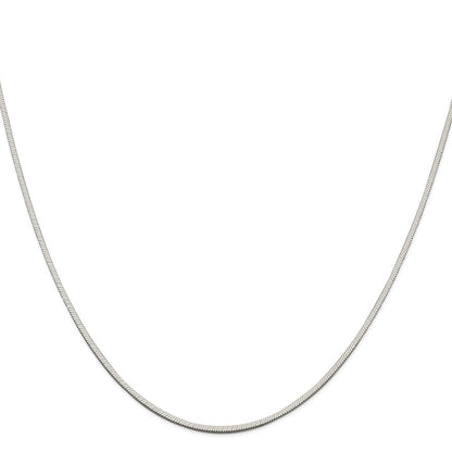 16 Inch Sterling Silver 1.25mm Square Snake Chain Necklace