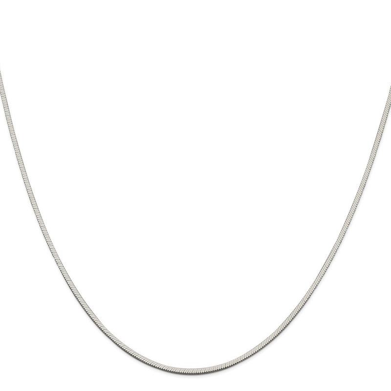 24 Inch Sterling Silver 1.25mm Square Snake Chain Necklace