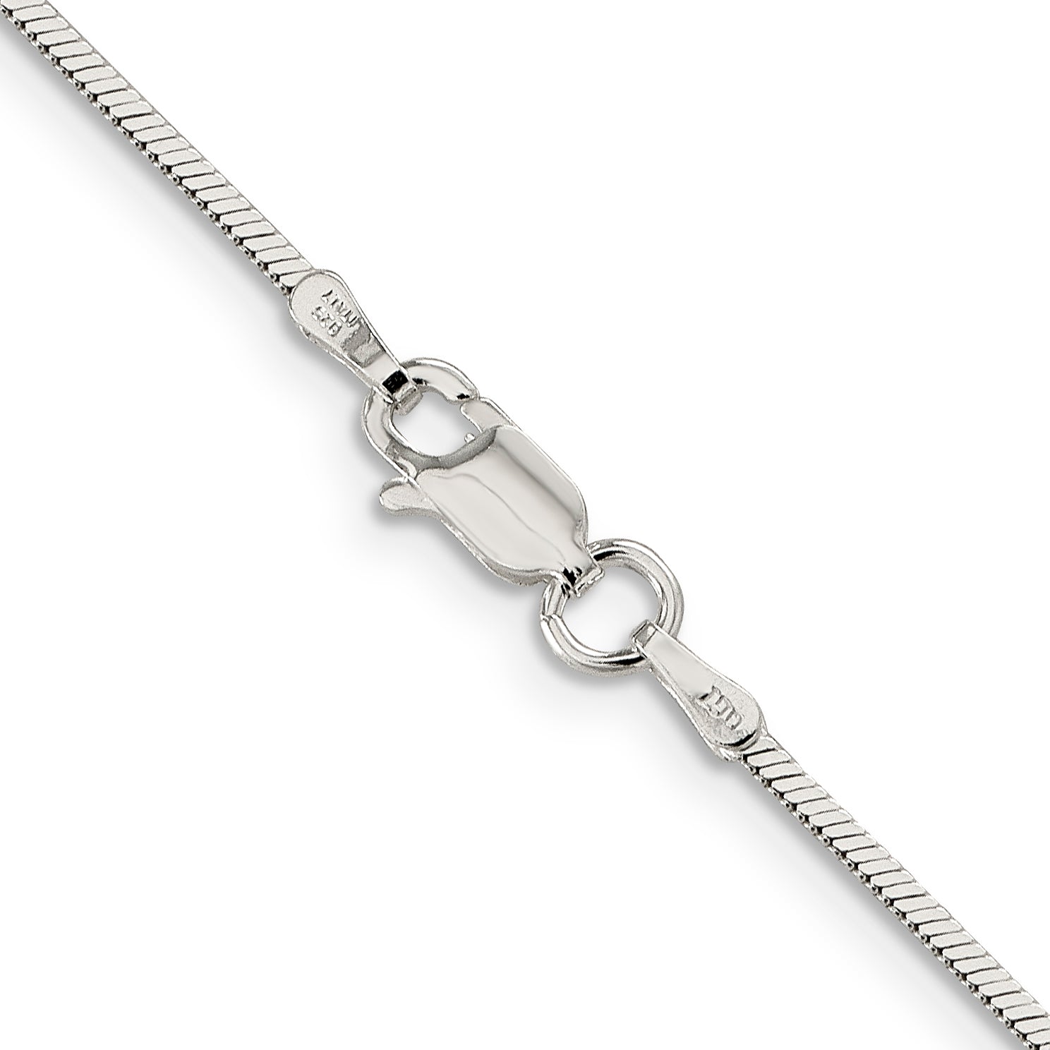 18 Inch Sterling Silver 1.25mm Square Snake Chain