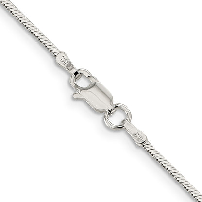 18 Inch Sterling Silver 1.25mm Square Snake Chain