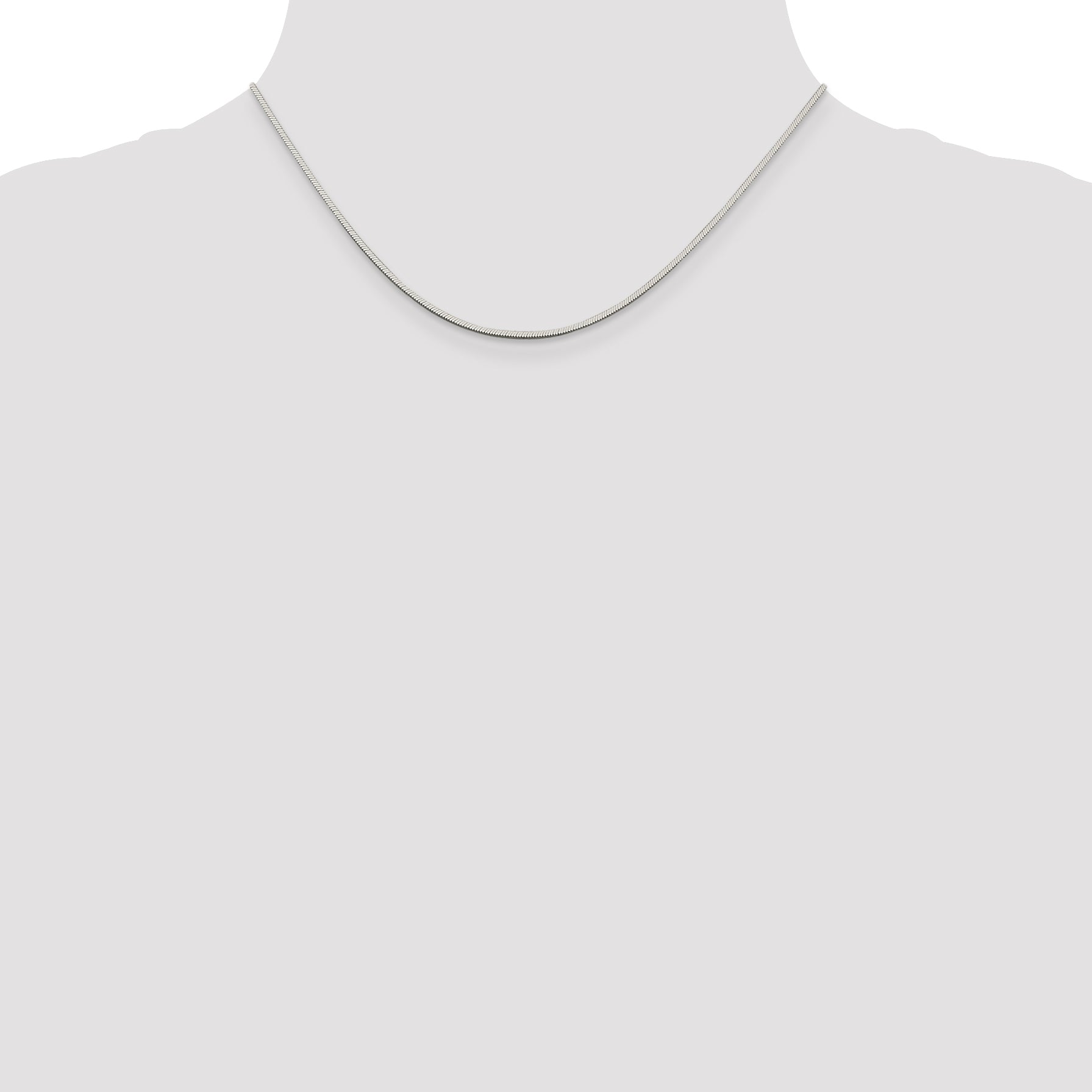 16 Inch Sterling Silver 1.25mm Square Snake Chain