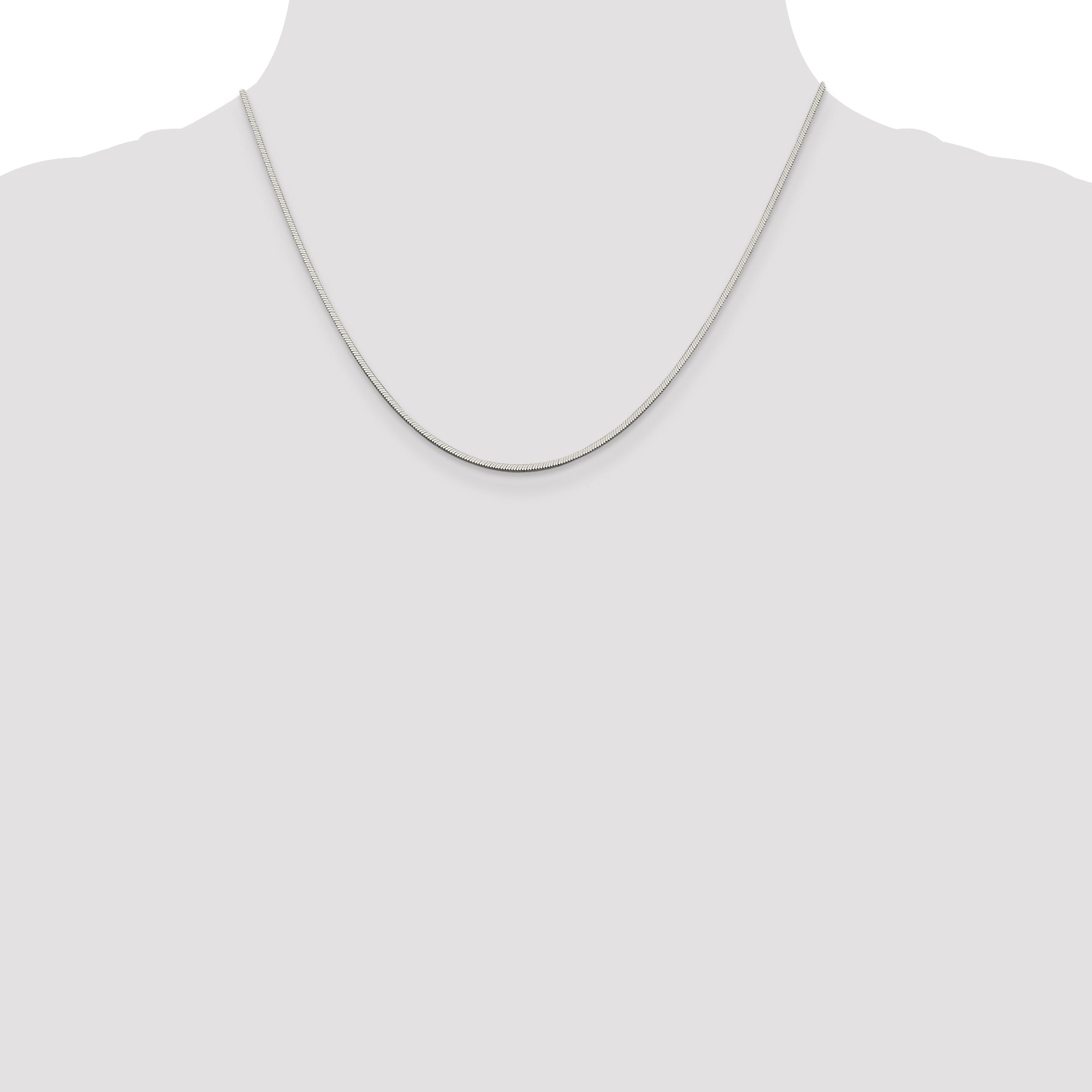 18 Inch Sterling Silver 1.25mm Square Snake Chain