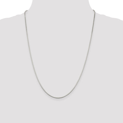 24 Inch Sterling Silver 1.25mm Square Snake Chain
