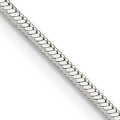 18 Inch Sterling Silver 1.25mm Square Snake Chain