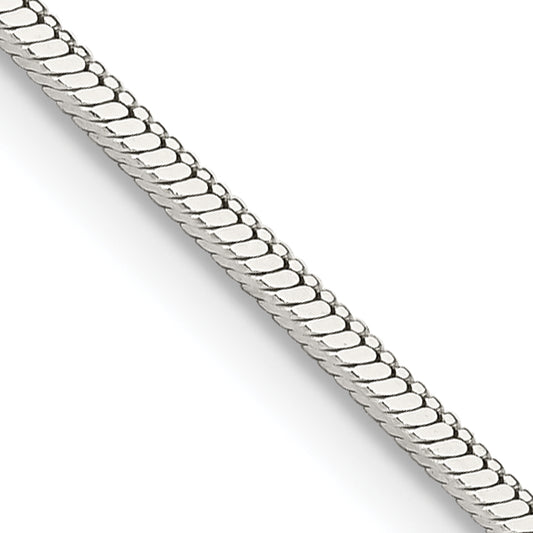 18 Inch Sterling Silver 1.25mm Square Snake Chain