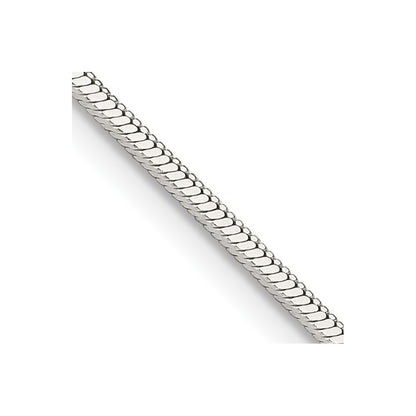 18 Inch Sterling Silver 1.25mm Square Snake Chain Necklace