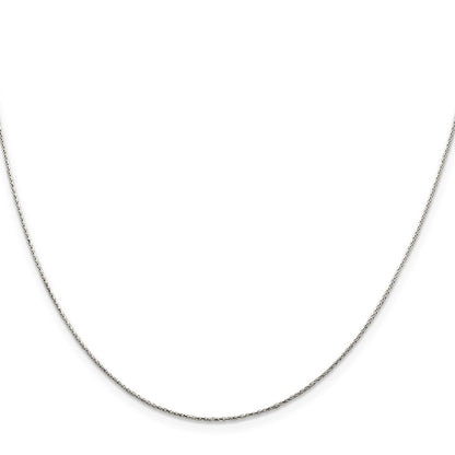 22 Inch Sterling Silver .85mm Diamond-Cut Round Spiga Chain W/4In Ext.