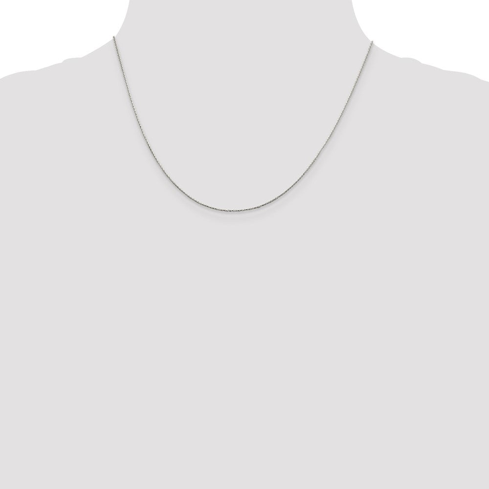 18 Inch Sterling Silver .85mm Diamond-Cut Round Spiga Chain W/2In Ext.