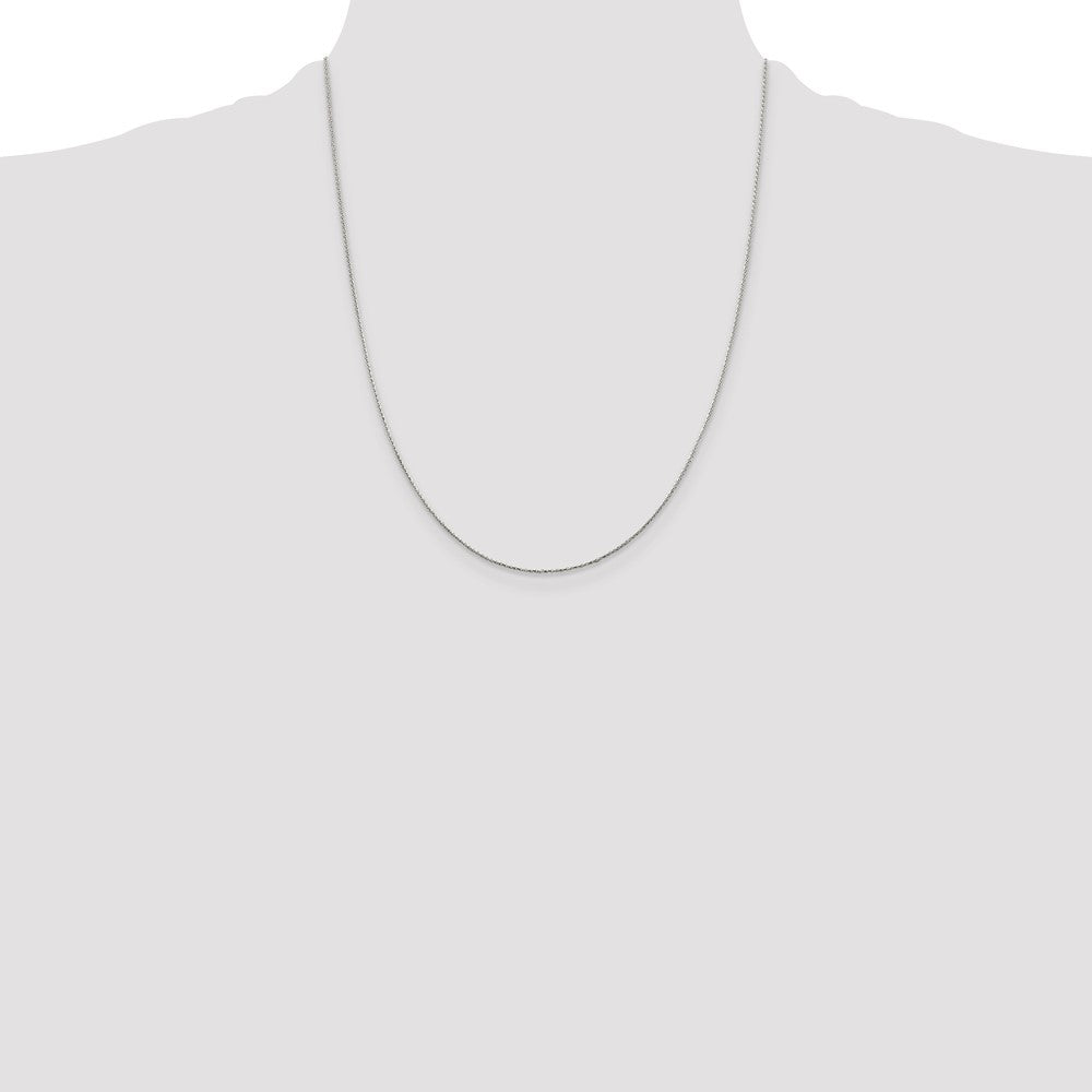 22 Inch Sterling Silver .85mm Diamond-Cut Round Spiga Chain W/4In Ext.