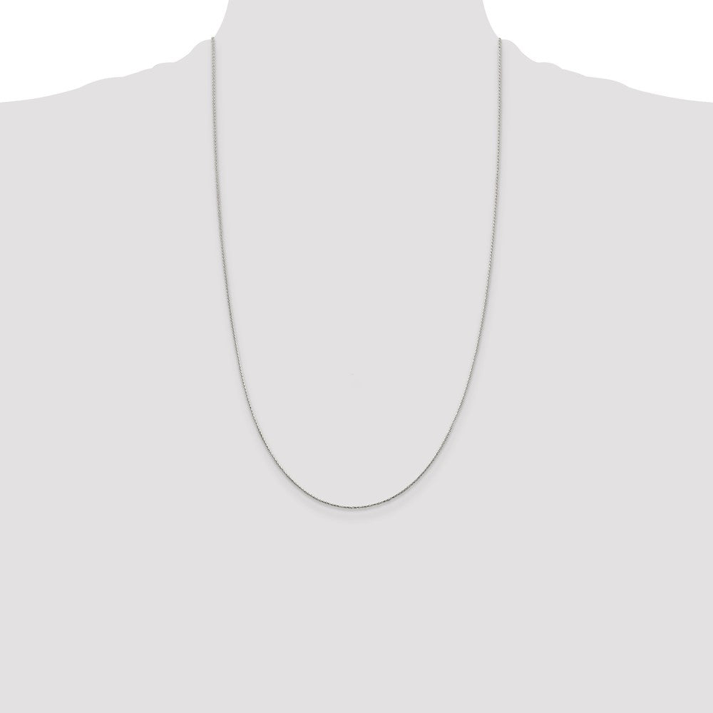 26 Inch Sterling Silver .85mm Diamond-Cut Round Spiga Chain Necklace