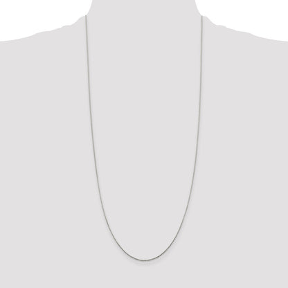 30 Inch Sterling Silver .85mm Diamond-Cut Round Spiga Chain Necklace