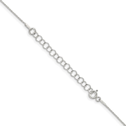 18 Inch Sterling Silver .85mm Diamond-Cut Round Spiga Chain W/2In Ext.