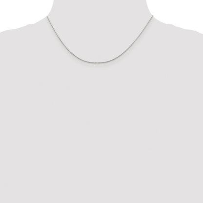 Sterling Silver Rhodium-Plated .85mm Diamond-Cut Round Spiga Chain