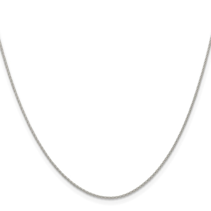 28 Inch Sterling Silver .95mm Diamond-Cut Round Spiga Chain Necklace