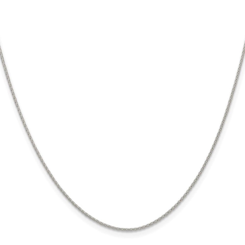 24 Inch Sterling Silver .95mm Diamond-Cut Round Spiga Chain Necklace