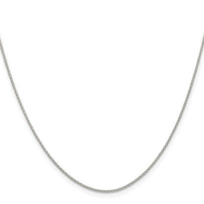 24 Inch Sterling Silver .95mm Diamond-Cut Round Spiga Chain Necklace
