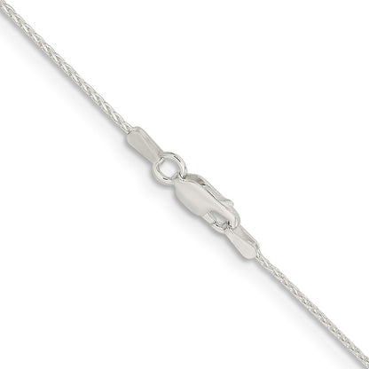 18 Inch Sterling Silver .95mm Diamond-Cut Round Spiga Chain Necklace