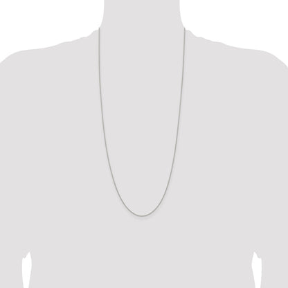 30 Inch Sterling Silver .95mm Diamond-Cut Round Spiga Chain Necklace