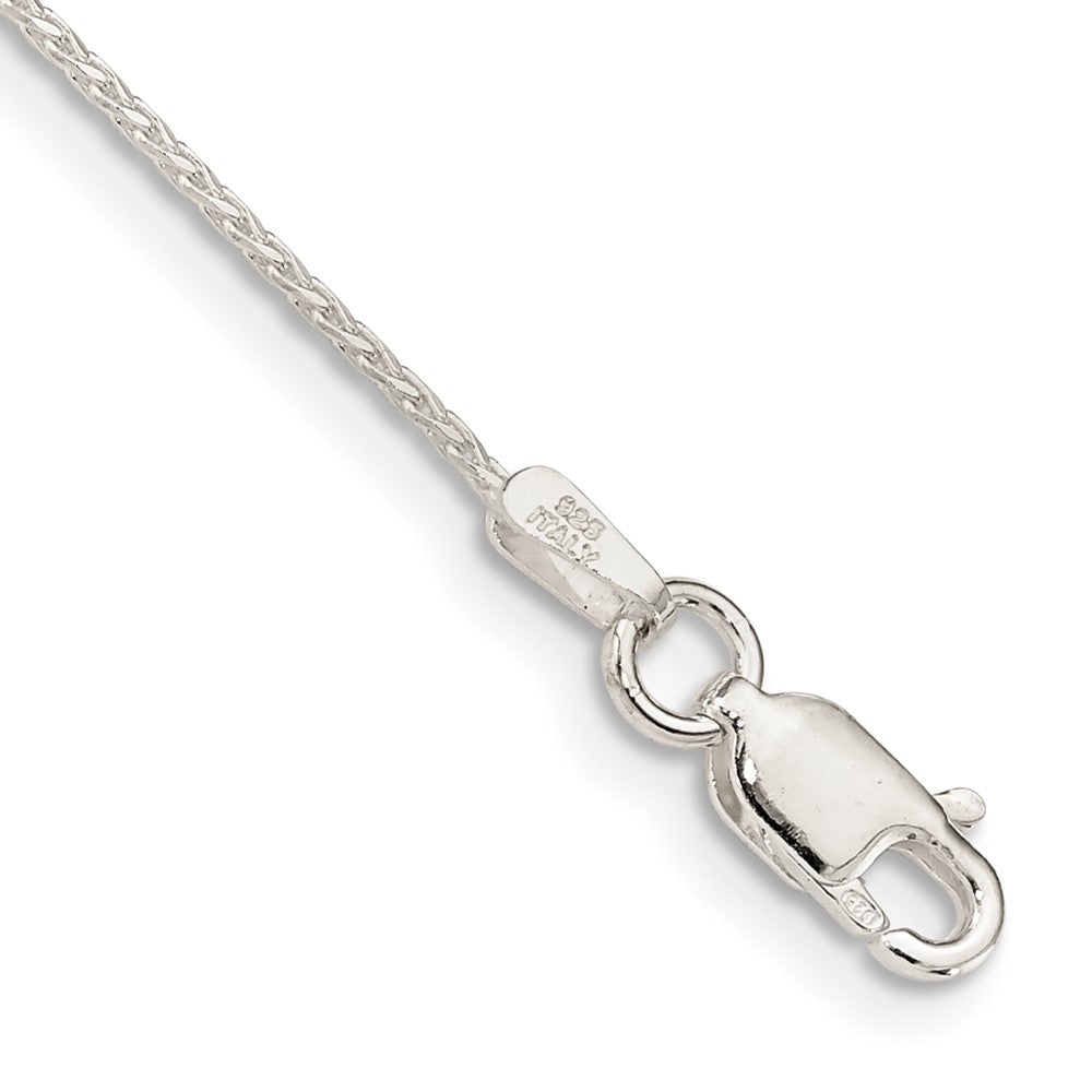 8 Inch Sterling Silver .95mm Diamond-Cut Round Spiga Chain Bracelet